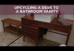 How to Upcycle a Desk to a Bathroom Vanity