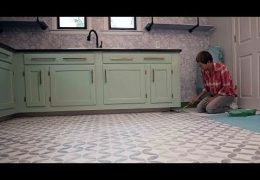 How to Upgrade Vinyl Flooring with Paint and a Stencil