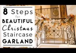 How to Decorate a Stairway with a Christmas Garland