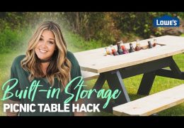 Picnic Table Hack for Built-In Storage