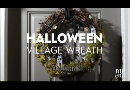 How to Make a Halloween Village Wreath